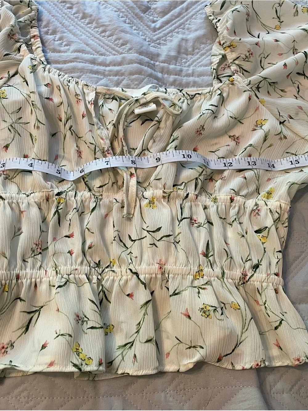 Bundle of 3 H&M cream with flowers , Divided blue and SHEIN yellow and black .